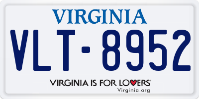 VA license plate VLT8952
