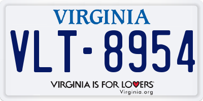 VA license plate VLT8954