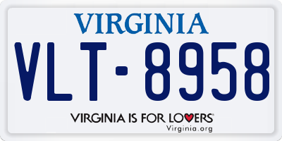 VA license plate VLT8958