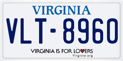 VA license plate VLT8960