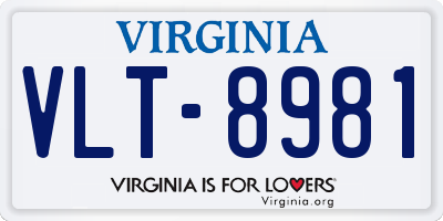 VA license plate VLT8981