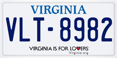 VA license plate VLT8982