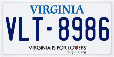 VA license plate VLT8986