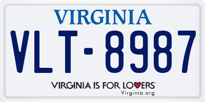 VA license plate VLT8987