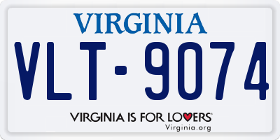 VA license plate VLT9074