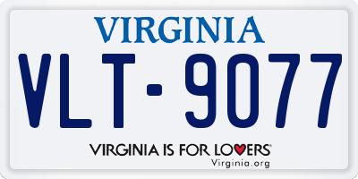 VA license plate VLT9077