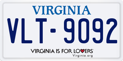 VA license plate VLT9092