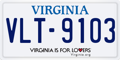 VA license plate VLT9103