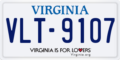 VA license plate VLT9107