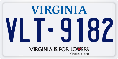 VA license plate VLT9182