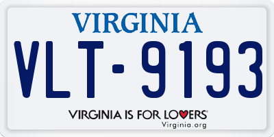 VA license plate VLT9193