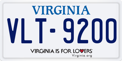 VA license plate VLT9200