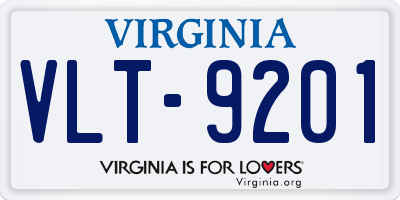 VA license plate VLT9201