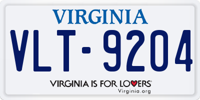 VA license plate VLT9204