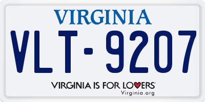 VA license plate VLT9207