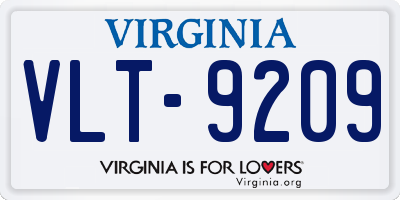 VA license plate VLT9209