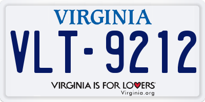 VA license plate VLT9212
