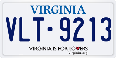 VA license plate VLT9213