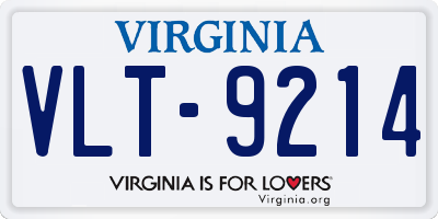 VA license plate VLT9214