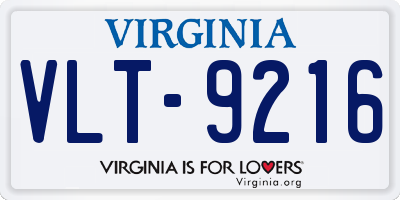 VA license plate VLT9216