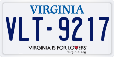 VA license plate VLT9217