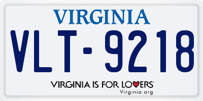 VA license plate VLT9218