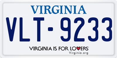 VA license plate VLT9233