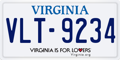 VA license plate VLT9234