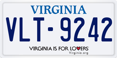 VA license plate VLT9242