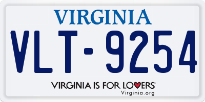 VA license plate VLT9254