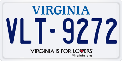 VA license plate VLT9272