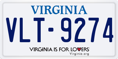 VA license plate VLT9274
