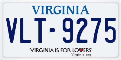 VA license plate VLT9275