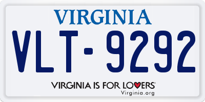 VA license plate VLT9292