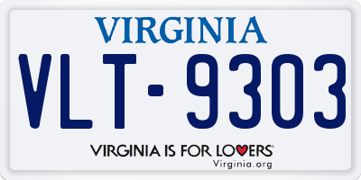 VA license plate VLT9303