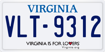 VA license plate VLT9312