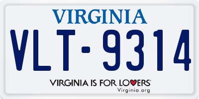 VA license plate VLT9314