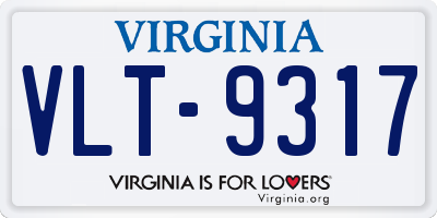 VA license plate VLT9317