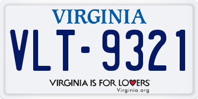 VA license plate VLT9321
