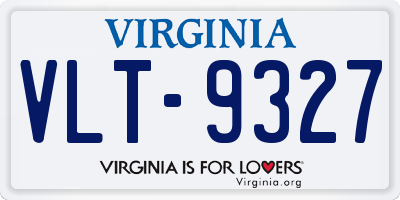 VA license plate VLT9327