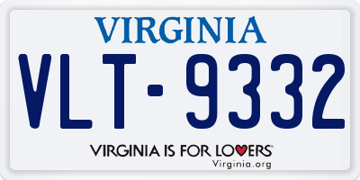 VA license plate VLT9332