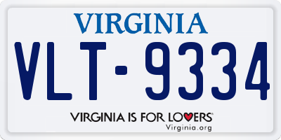 VA license plate VLT9334