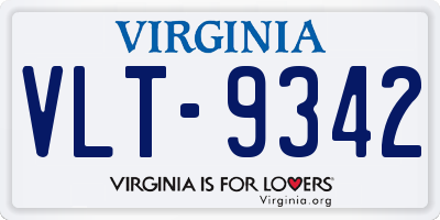 VA license plate VLT9342