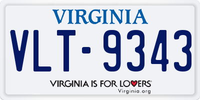 VA license plate VLT9343