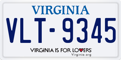 VA license plate VLT9345