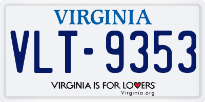 VA license plate VLT9353