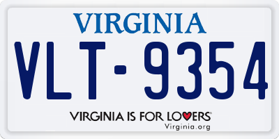 VA license plate VLT9354