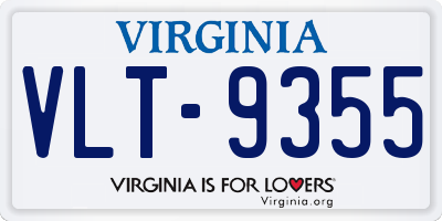 VA license plate VLT9355