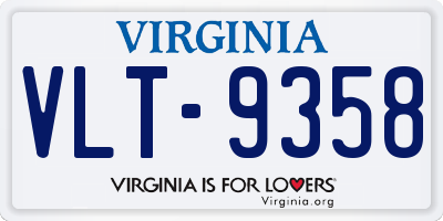 VA license plate VLT9358
