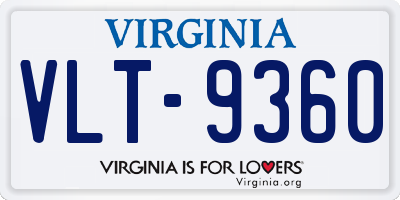 VA license plate VLT9360
